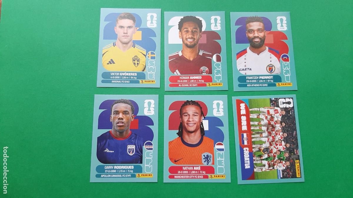 Cromos de Futebol: (PANINI) LOTE DE 6 CROMOS PANINI MUNDIAL 2026 FIFA
