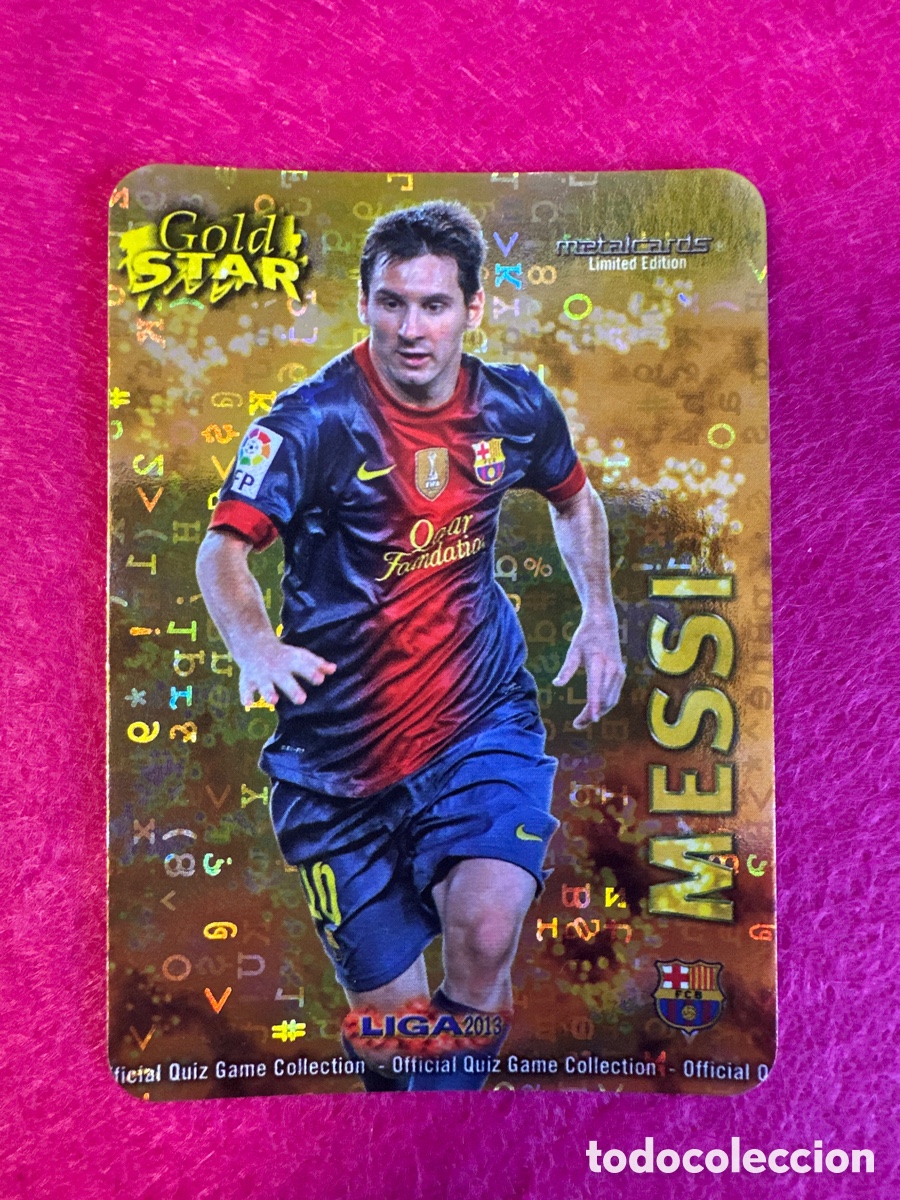 Cartes &agrave; collectionner de Football: 13/45 MESSI(F.C.BARCELONA) GOLD STAR LETRAS MUNDICROMO 2013 12 13 LIMITED EDITION