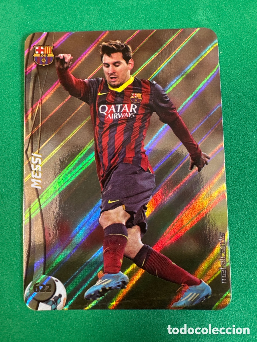 Football Stickers: 622 MESSI(F.C.BARCELONA)TOP 9 DIAGONALES MUNDICROMO 2015 14 15 METALCARD