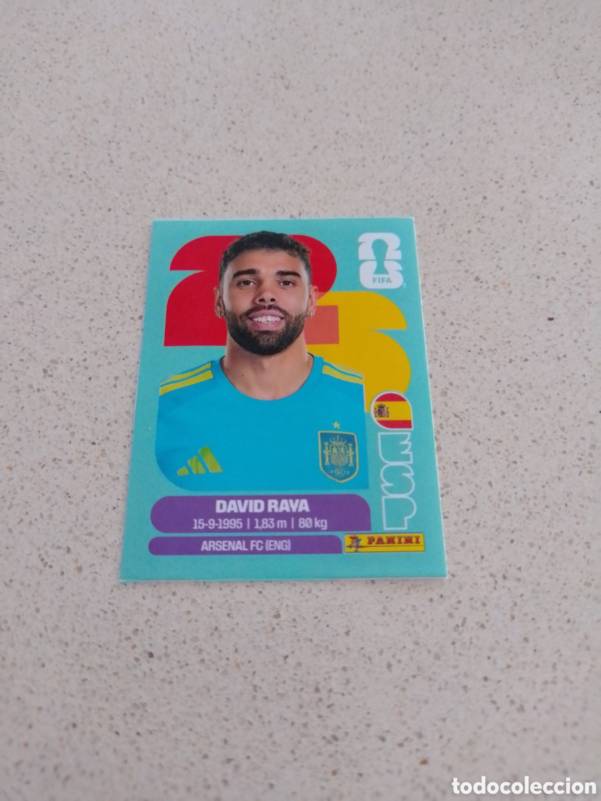 Football Stickers: CROMO ACTUALIZACI&Oacute;N N&Uacute;MERO J1 DAVID RAYA ESPA&Ntilde;A. MUNDIAL 2026. PANINI