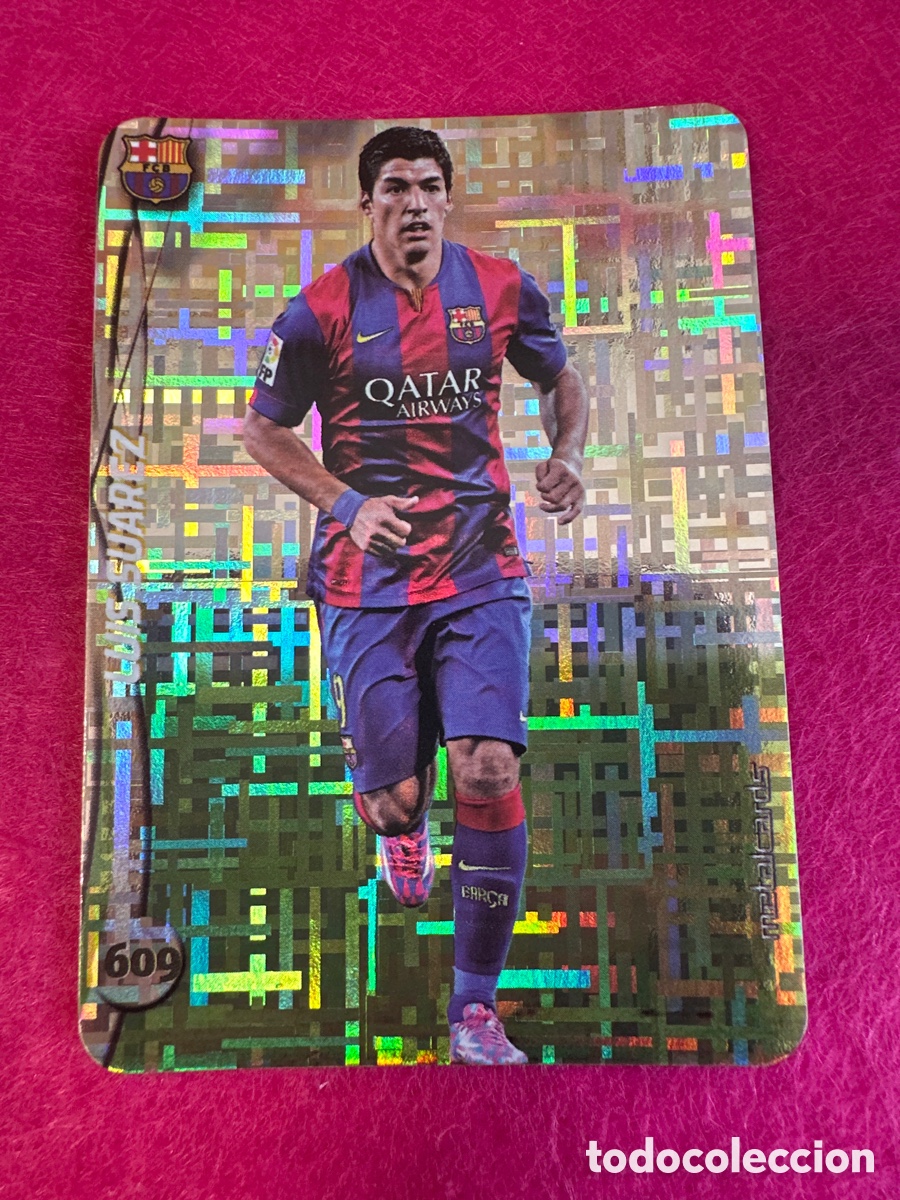 Cromos de Futebol: 609 LUIS SU&Aacute;REZ (F.C.BARCELONA) TOP VERSI&Oacute;N TETRIS MUNDICROMO 2015 14 15 METALCARD