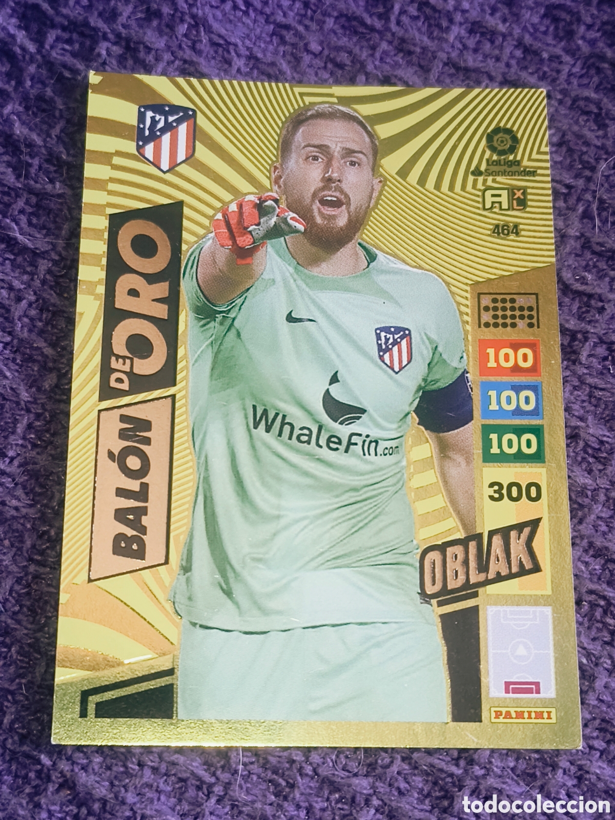 Football Stickers: Jan Oblak - Bal&oacute;n de Oro (N&ordm; 464) - Adrenalyn XL LaLiga Santander 2022-23 - Panini