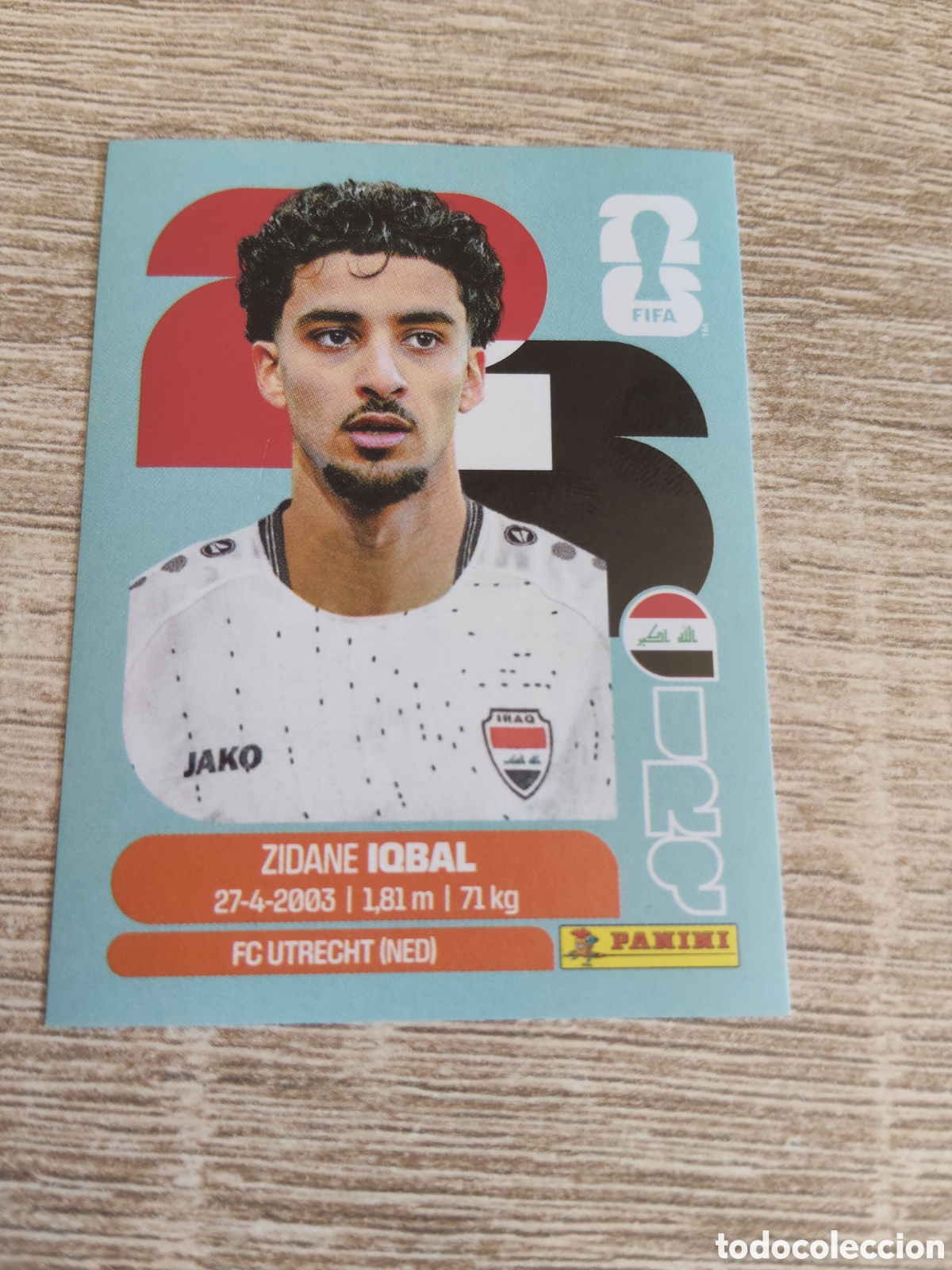 Cromos de F&uacute;tbol: Panini mundial 2026 IRQ 9 Zidane Iqbal Irak