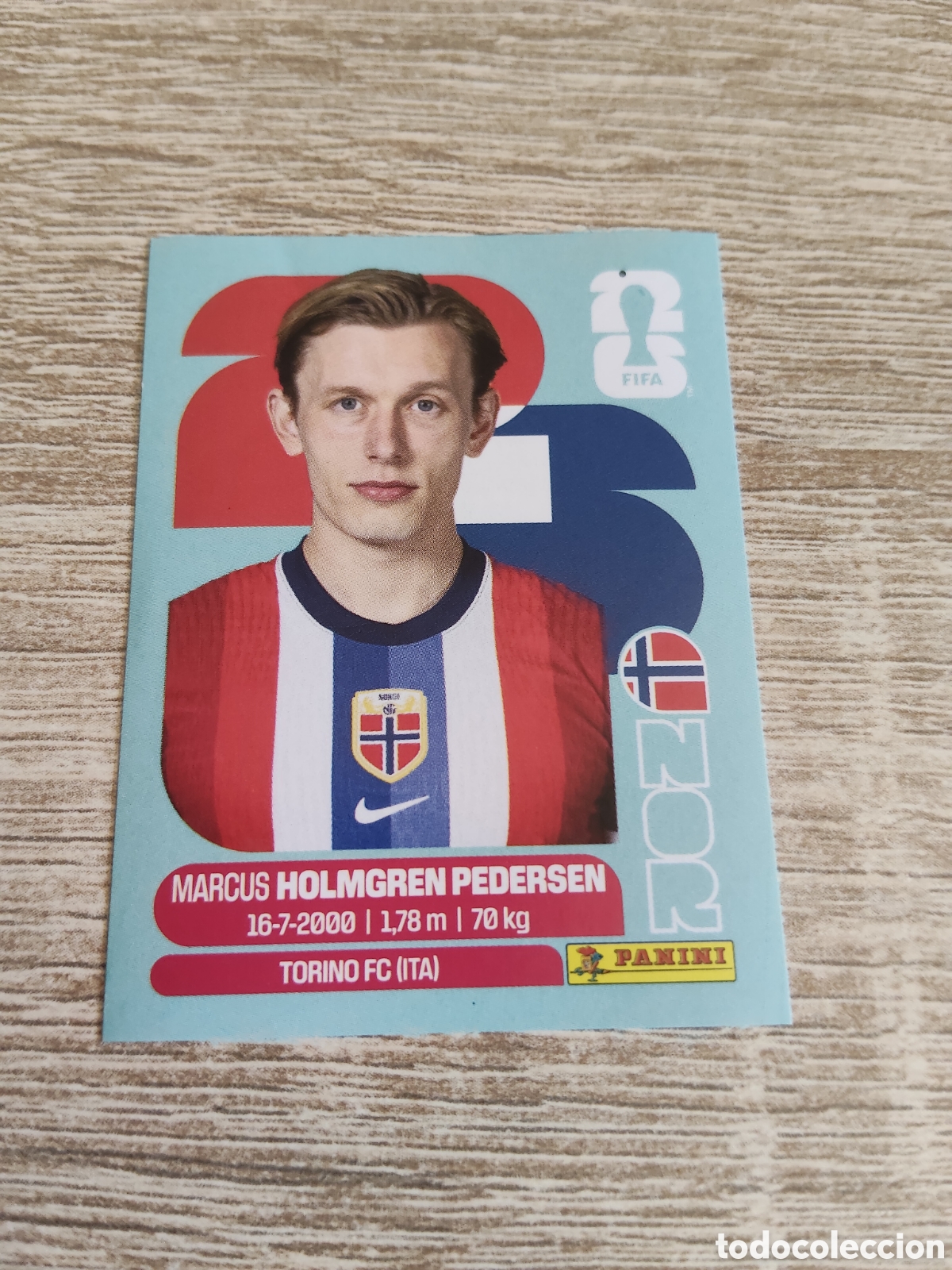 Cromos de F&uacute;tbol: Panini mundial 2026 NOR 6 Marcus Holmgren Pedersen Noruega
