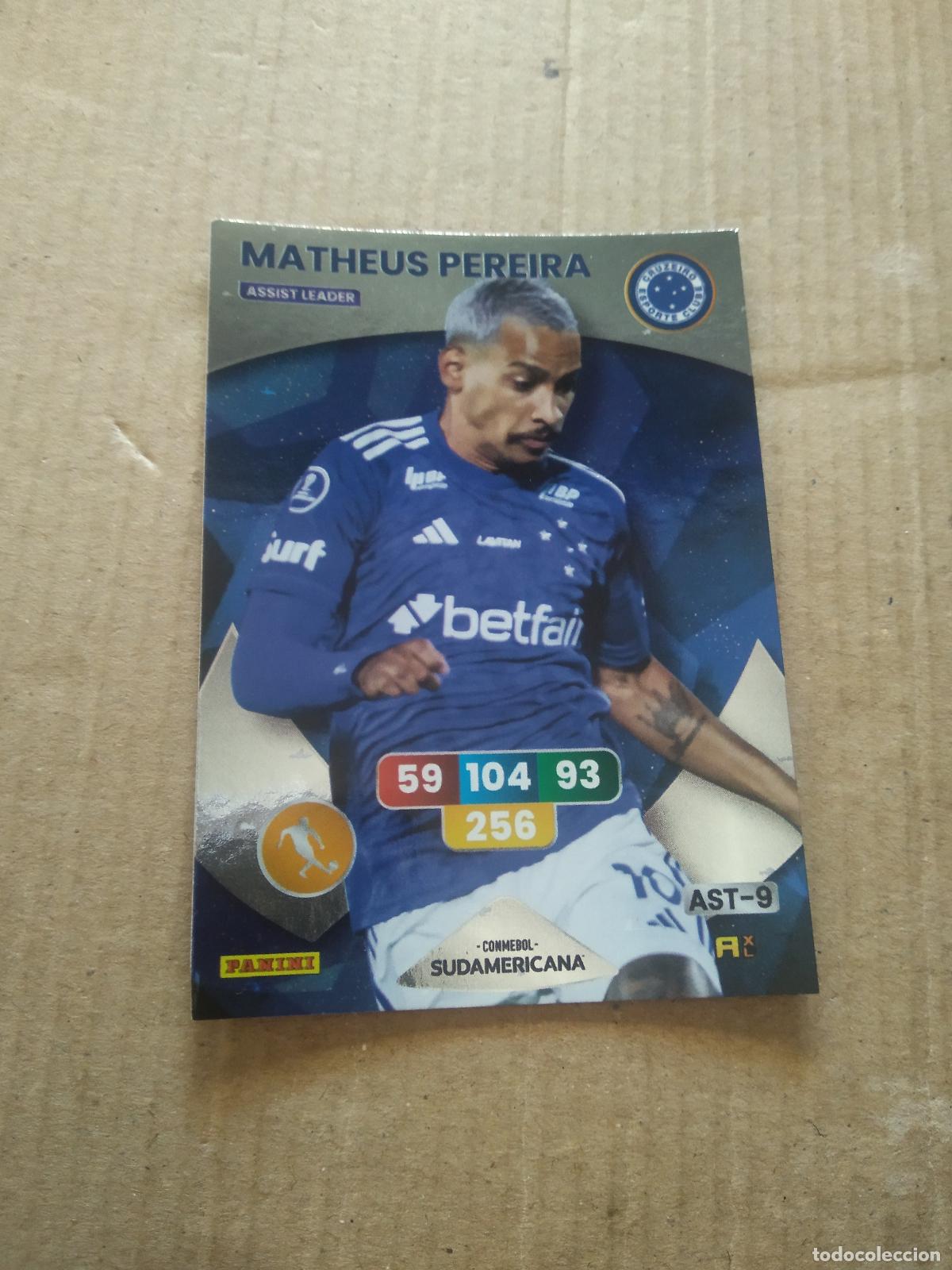 Cromos de F&uacute;tbol: AST-9 MATHEUS PEREIRA CRUZEIRO CROMO FUTBOL PANINI ADRENALYN CONMEBOL LIBERTADORES SUDAMERICANA 2024