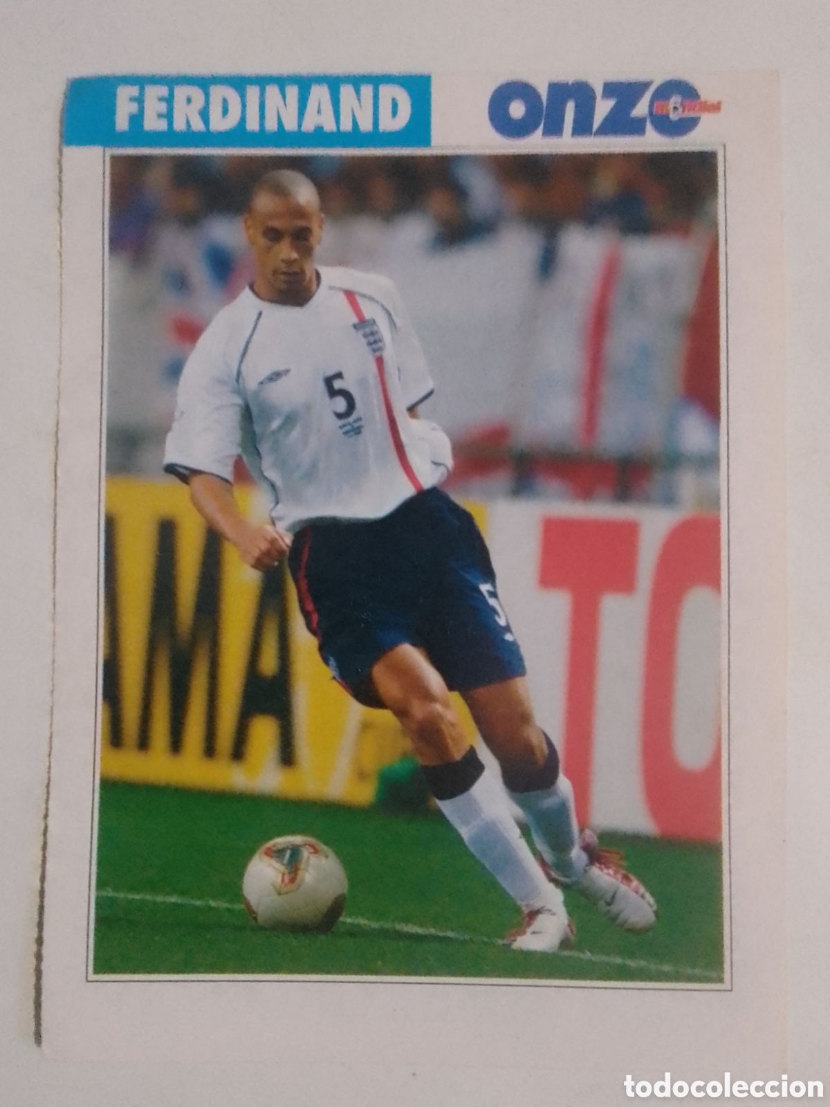 Cromos de F&uacute;tbol: FICHA onze mondial Ferdinand &bull; Inglaterra.