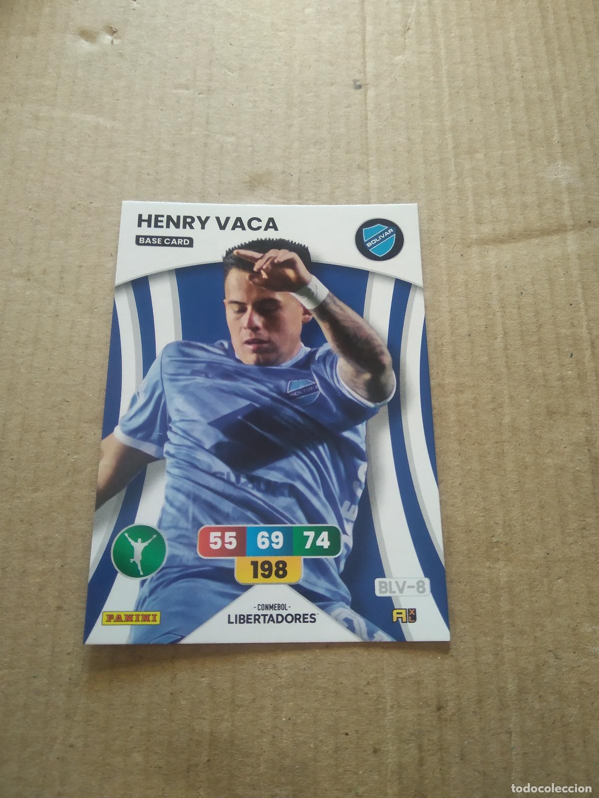 Cromos de F&uacute;tbol: BLV-8 HENRY VACA BOLIVAR CROMO FUTBOL PANINI ADRENALYN CONMEBOL LIBERTADORES SUDAMERICANA 2024