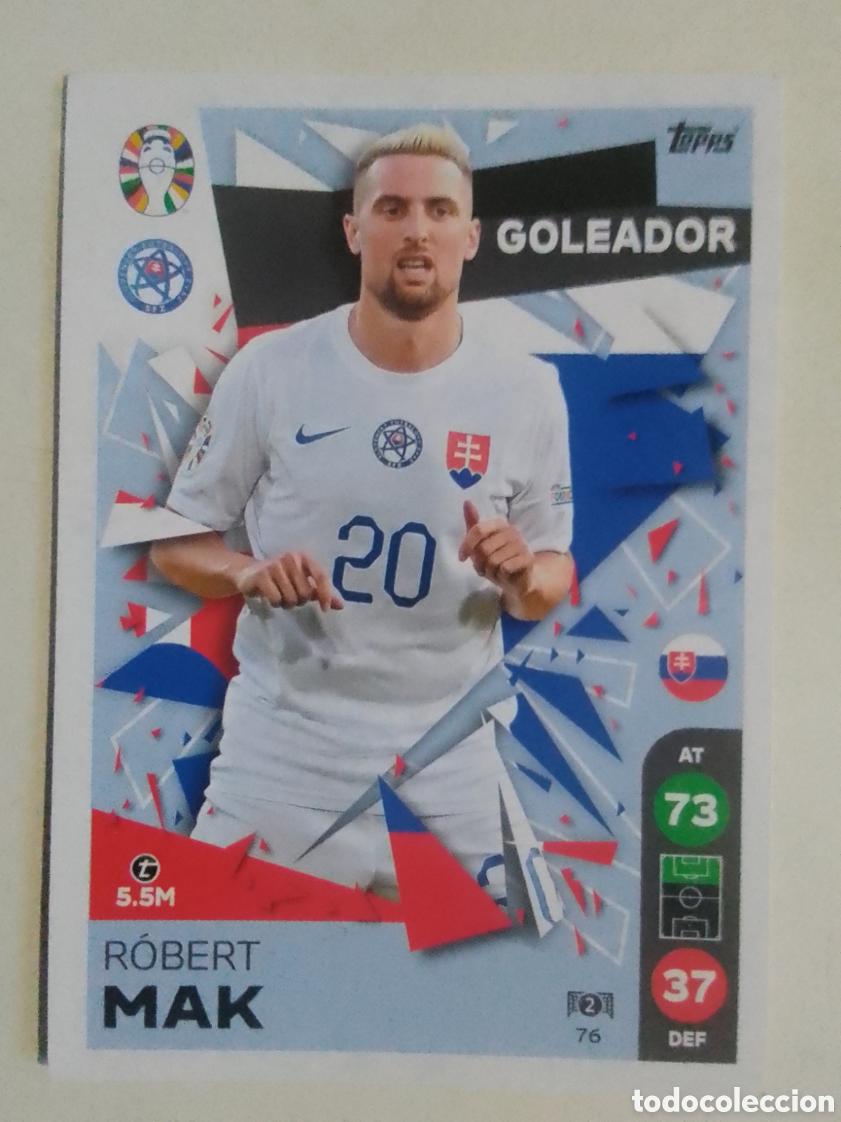 Cromos de F&uacute;tbol: Topps MATCH ATTAX LIDL EURO 2024 n&deg; 76 Mak &bull; Eslovaquia. GOLEADOR.
