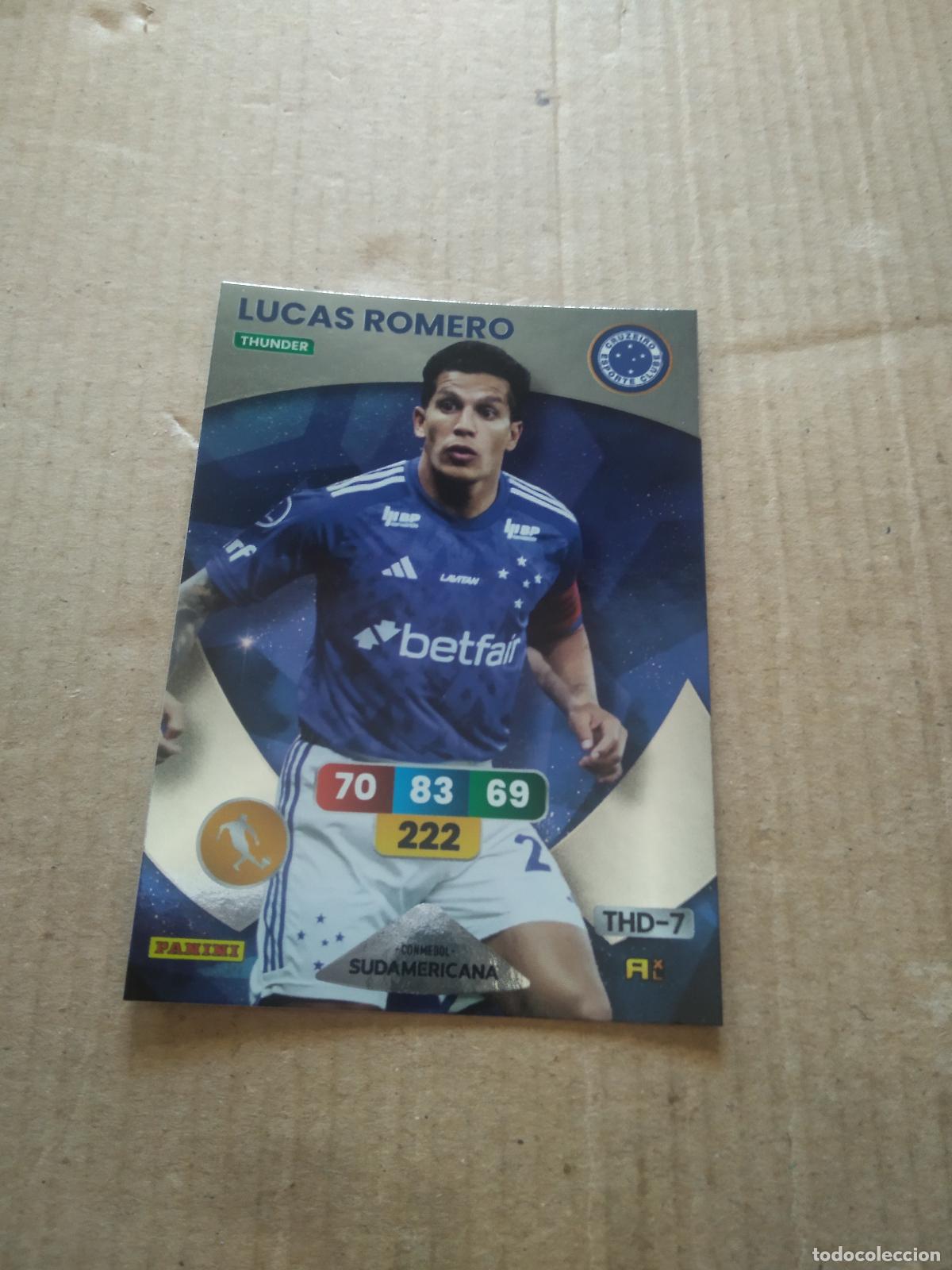 Cromos de F&uacute;tbol: LUCAS ROMERO CRUZEIRO CROMO FUTBOL PANINI ADRENALYN CONMEBOL LIBERTADORES SUDAMERICANA 2024