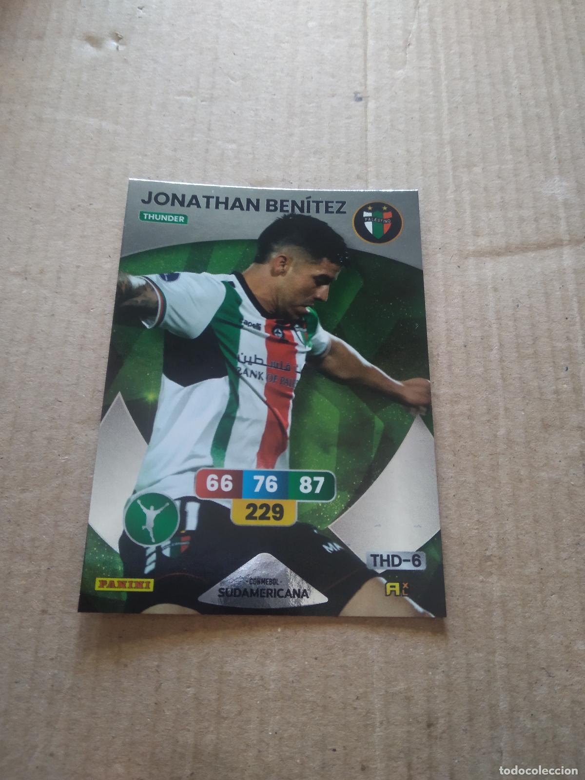 Cromos de F&uacute;tbol: JONATHAN BENITEZ PALESTINO CROMO FUTBOL PANINI ADRENALYN CONMEBOL LIBERTADORES SUDAMERICANA 2024