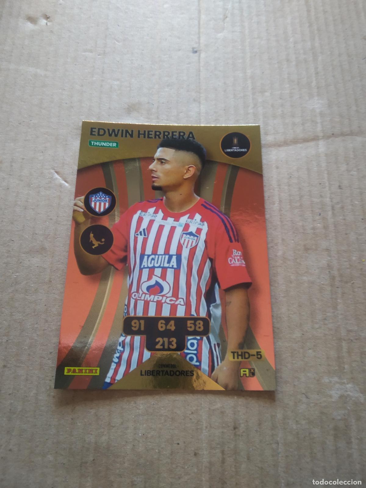 Cromos de F&uacute;tbol: EDWIN HERRERA JUNIOR CROMO FUTBOL PANINI ADRENALYN CONMEBOL LIBERTADORES SUDAMERICANA 2024