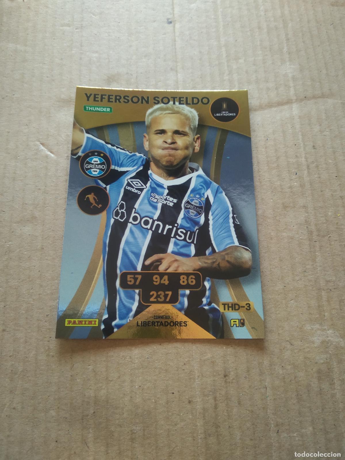 Cromos de F&uacute;tbol: YEFERSON SOTELDO GREMIO CROMO FUTBOL PANINI ADRENALYN CONMEBOL LIBERTADORES SUDAMERICANA 2024