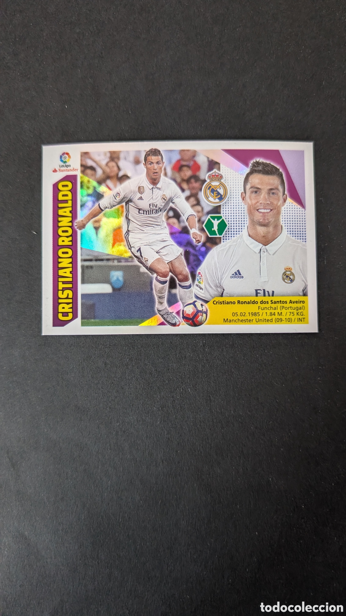 Cromos de F&uacute;tbol: L2 CRISTIANO RONALDO REAL MADRID LIGA ESTE 2017/18 17 18 NUNCA PEGADO SIN PEGAR