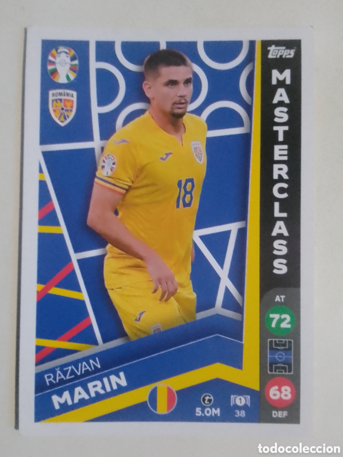 Cromos de F&uacute;tbol: Topps MATCH ATTAX LIDL EURO 2024 n&deg; 38 Marin &bull; Ruman&iacute;a. MASTERCLASS.
