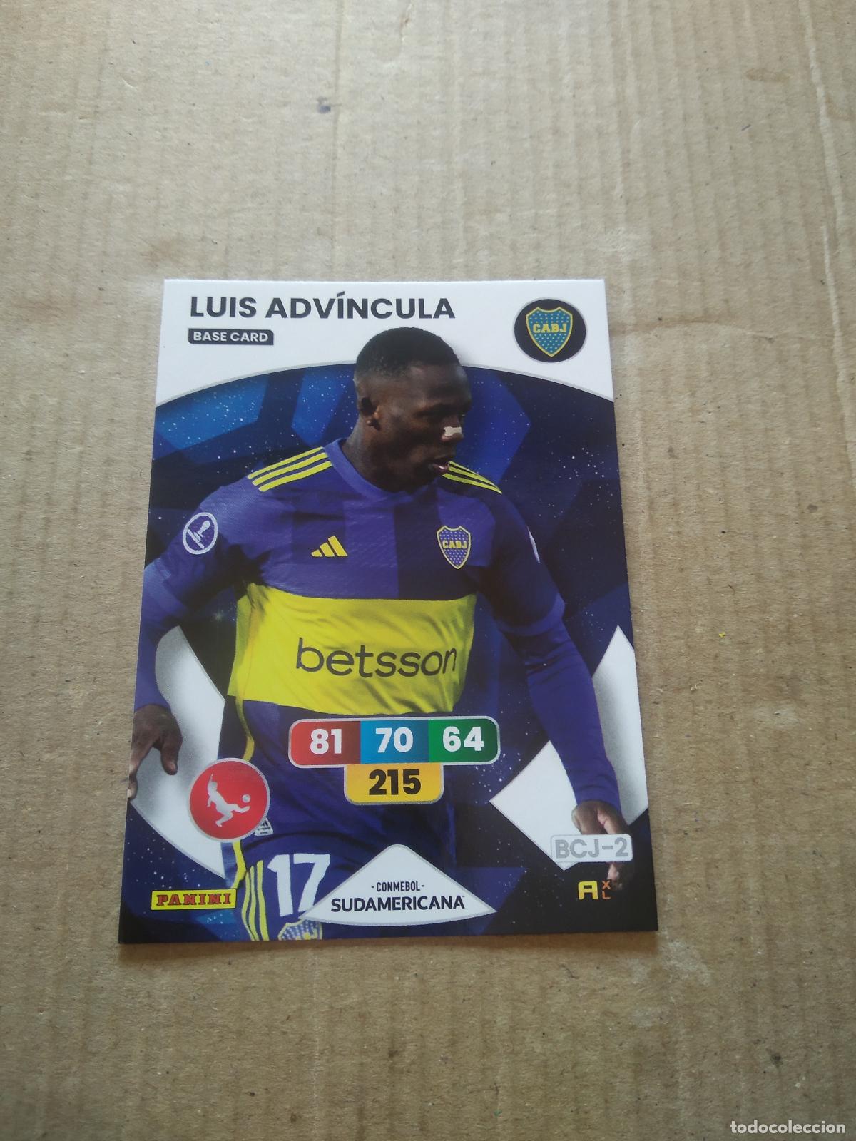 Cromos de F&uacute;tbol: LUIS ADVINCULA BOCA JUNIORS CROMO FUTBOL PANINI ADRENALYN CONMEBOL LIBERTADORES SUDAMERICANA 2024