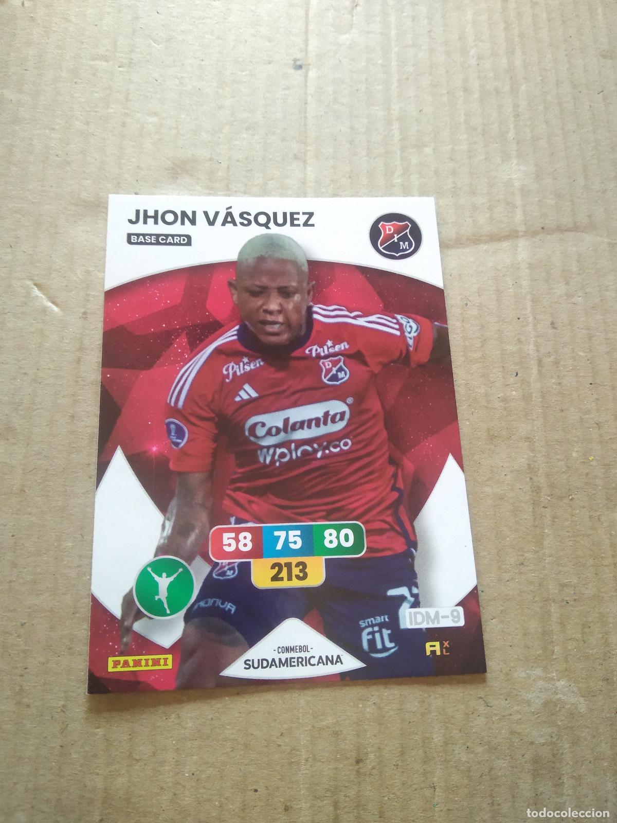 Cromos de F&uacute;tbol: JHON VASQUEZ CROMO FUTBOL PANINI ADRENALYN CONMEBOL LIBERTADORES SUDAMERICANA 2024