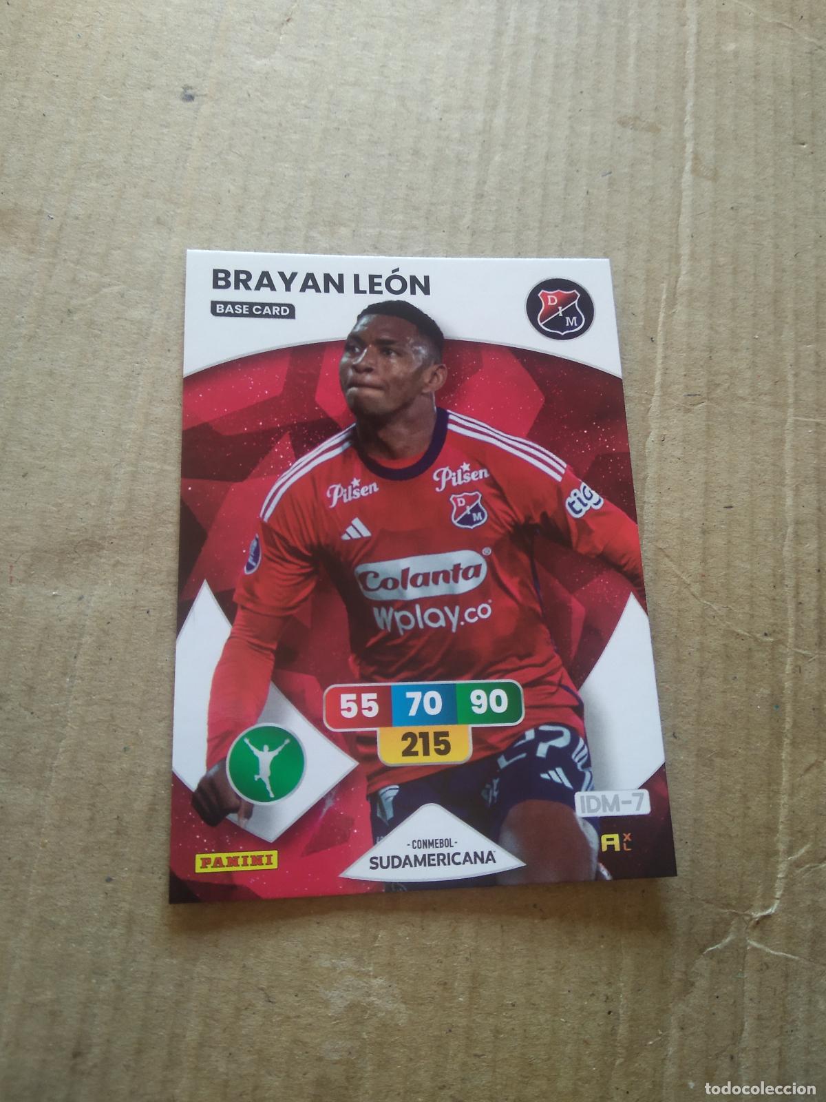 Cromos de F&uacute;tbol: BRAYAN LEON CROMO FUTBOL PANINI ADRENALYN CONMEBOL LIBERTADORES SUDAMERICANA 2024