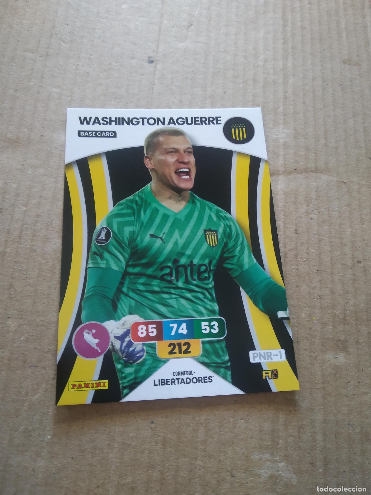Cromos de F&uacute;tbol: WASHINGTON AGUERRE PE&Ntilde;AROL CROMO FUTBOL PANINI ADRENALYN CONMEBOL LIBERTADORES SUDAMERICANA 2024