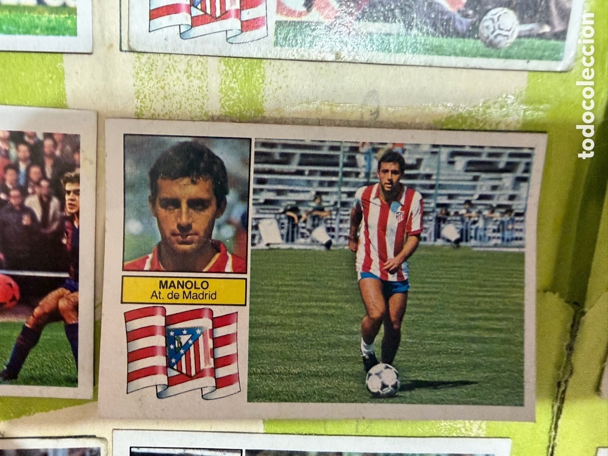 Fu&szlig;ball-Sticker: Cromo dificil&iacute;simo Manolo coloca at-Madrid 82-83