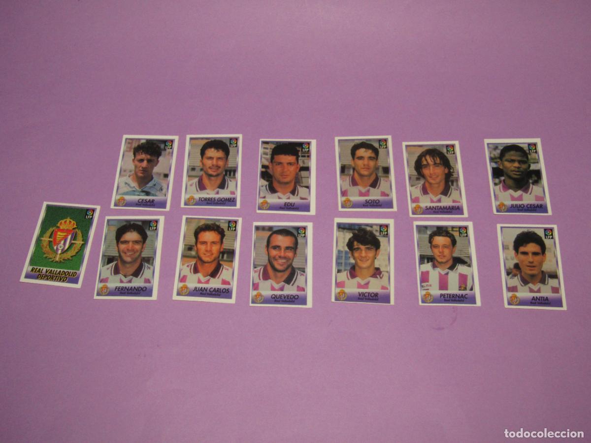 Cromos de f&uacute;tbol: Antiguo Lote Futbol de 13 Cromos de Jugadores Diferentes del REAL VALLADOLID Liga 96 97 de BOLLYCAO