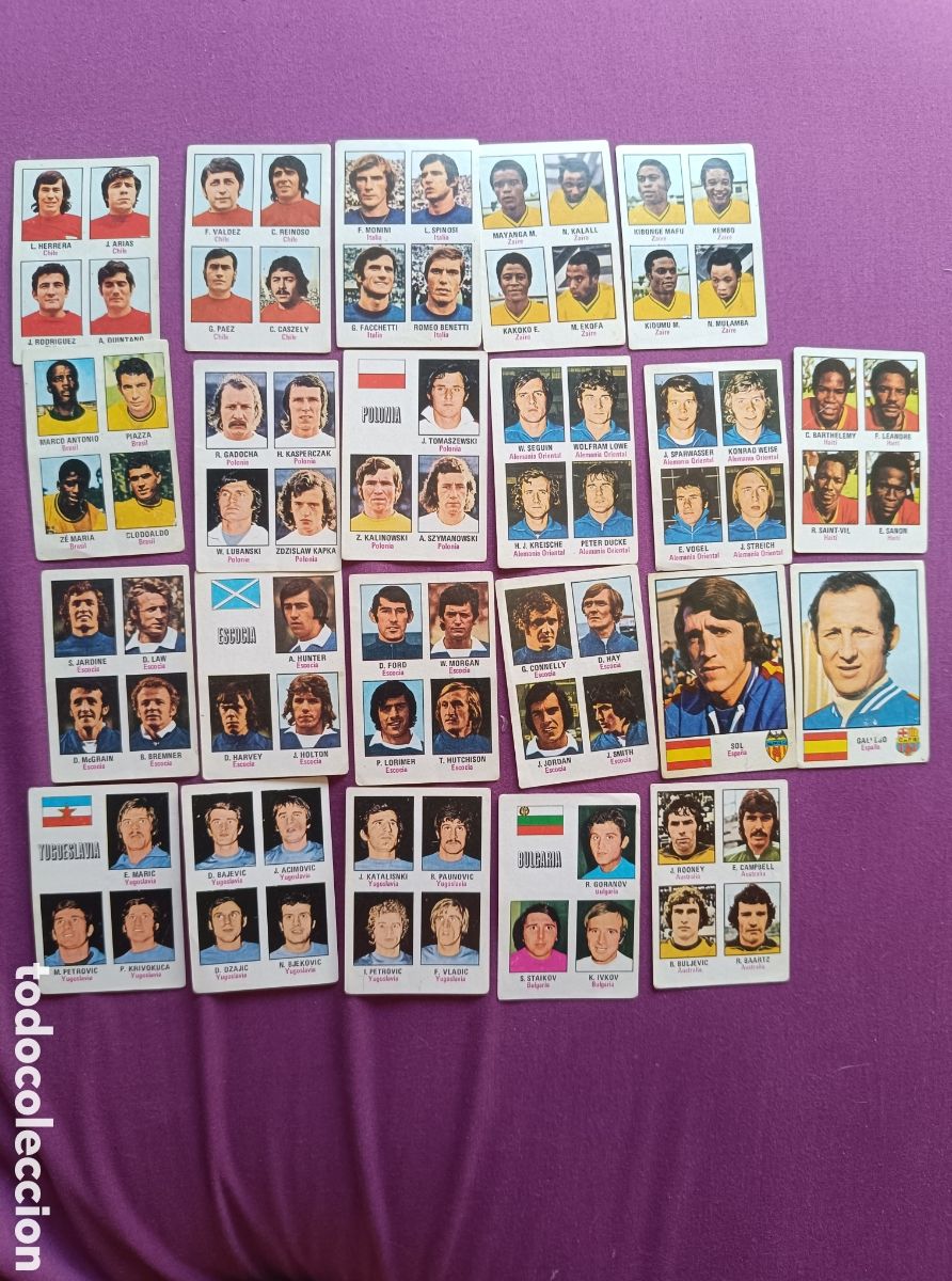 Cromos de F&uacute;tbol: LOTE 22 CROMOS-FHER MUNICH 74 MUNDIAL SIN REPETIR NUNCA PEGADOS