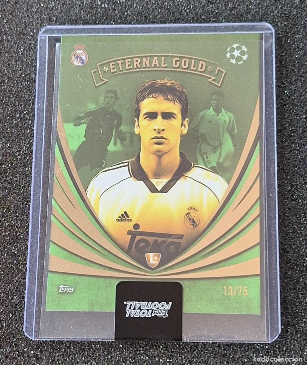 Cromos de F&uacute;tbol: Raul Gonzalez Real Madrid Topps Total Football 13/75 Green Eternal Gold