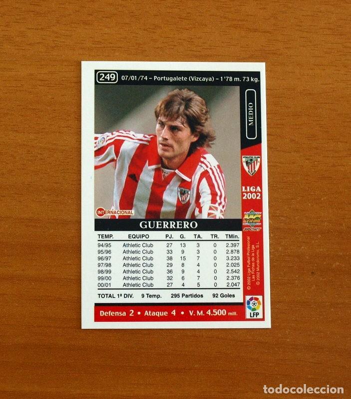 Cromos de F&uacute;tbol: Athletic de Bilbao - N&ordm; 249 Julen Guerrero - Mundicromo Las Fichas de la Liga 2001-2002, 01-02