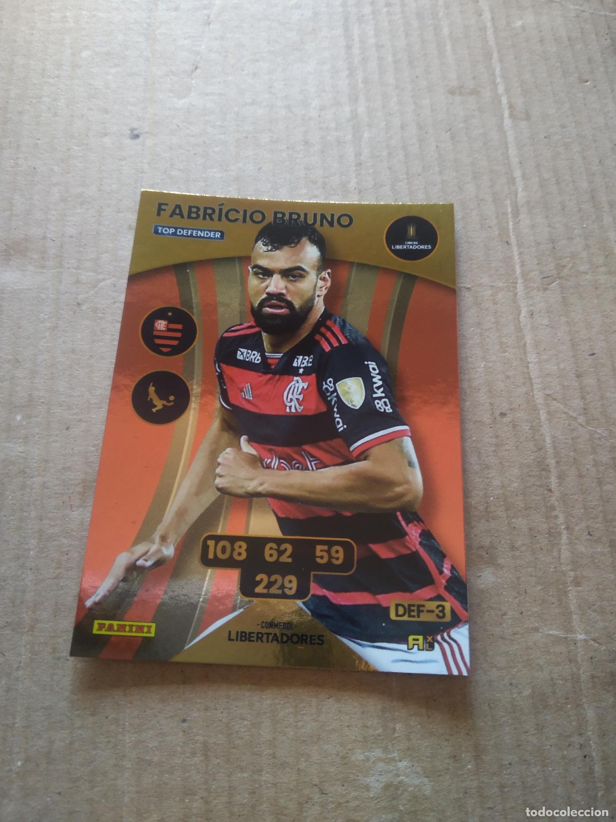 Cromos de F&uacute;tbol: FABRICIO BRUNO FLAMENGO CROMO FUTBOL PANINI ADRENALYN CONMEBOL LIBERTADORES SUDAMERICANA 2024