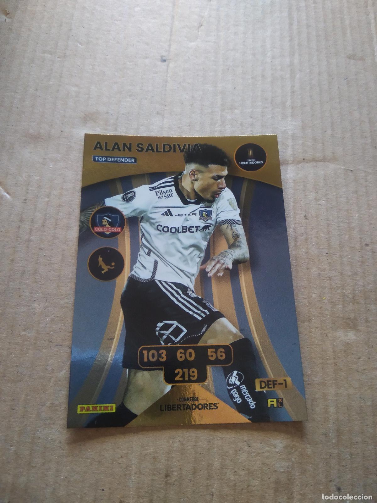 Cromos de F&uacute;tbol: ALAN SALDIVIA COLO-COLO CROMO FUTBOL PANINI ADRENALYN CONMEBOL LIBERTADORES SUDAMERICANA 2024