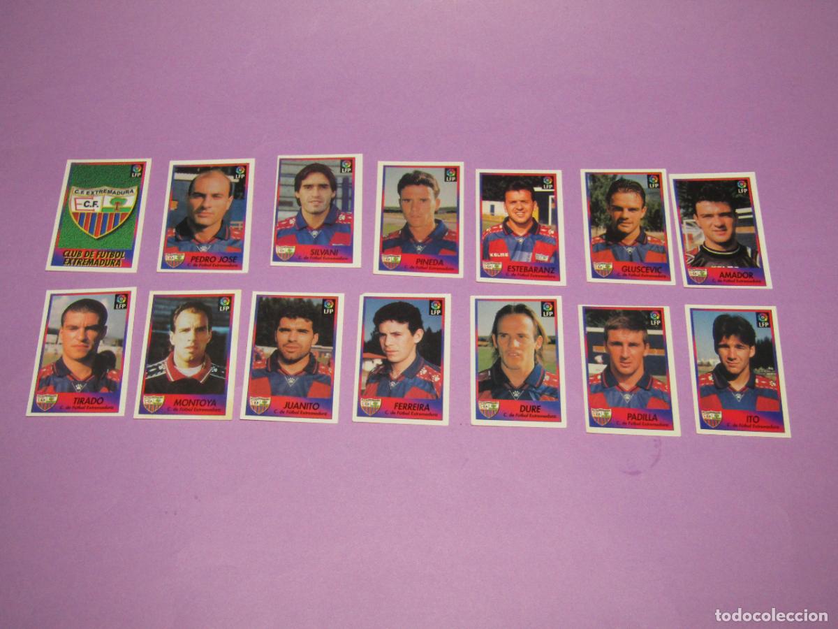 Cromos de F&uacute;tbol: Antiguo Lote Futbol de 14 Cromos de Jugadores Diferentes del C.F. EXTREMADURA Liga 96 97 de BOLLYCAO