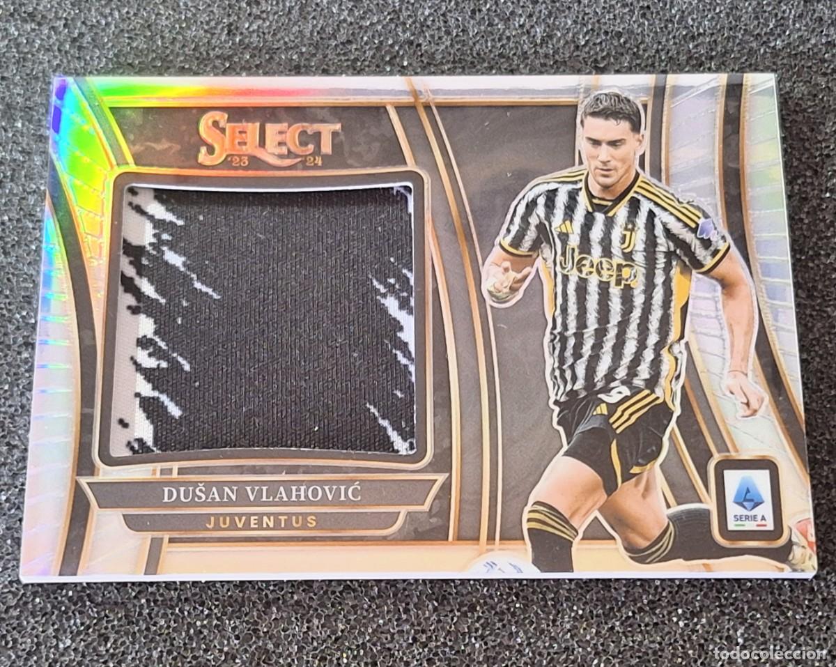 Cromos de F&uacute;tbol: Dusan Vlahovic Juventus Panini Select Soccer 2023-24 #JS-DV Jumbo Patch Prizm