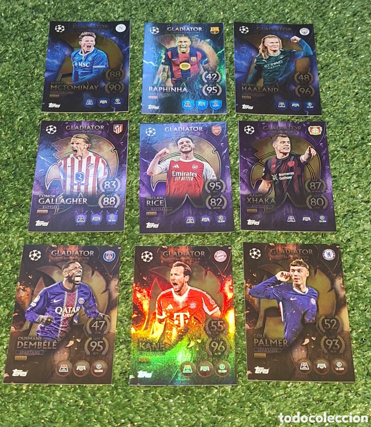 Cromos de F&uacute;tbol: Lote de 9 cards Gladiator - Topps Match Attax