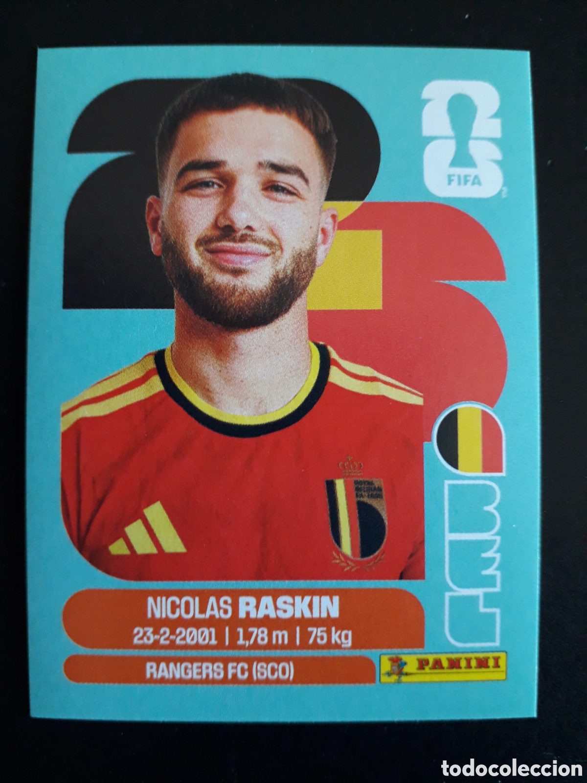Fu&szlig;ball-Sticker: RASKIN B&Eacute;LGICA BEL 11 MUNDIAL F&Uacute;TBOL 2026 FIFA WORLD CUP PANINI SIN PEGAR PEDIDO M&Iacute;NIMO 3&euro;