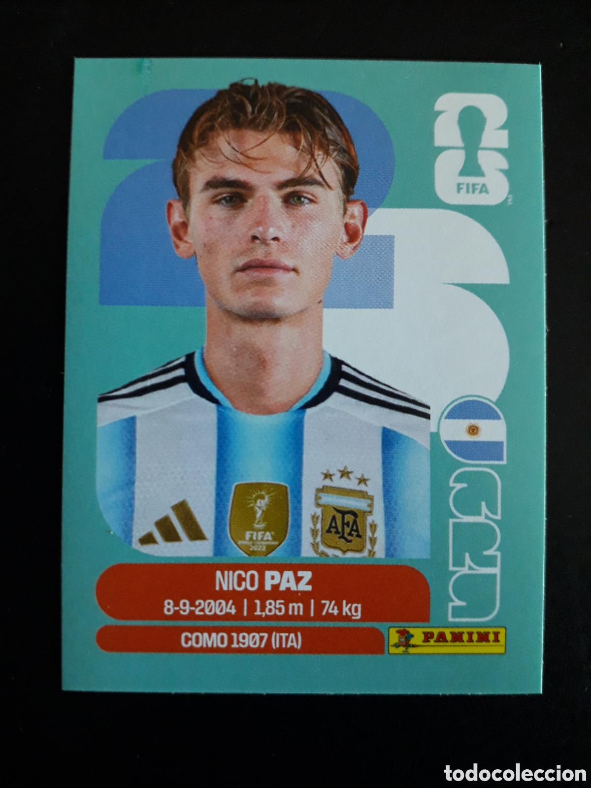 Cromos de Futebol: NICO PAZ ARGENTINA ARG 14 MUNDIAL F&Uacute;TBOL 2026 FIFA WORLD CUP PANINI SIN PEGAR PEDIDO M&Iacute;NIMO 3&euro;.
