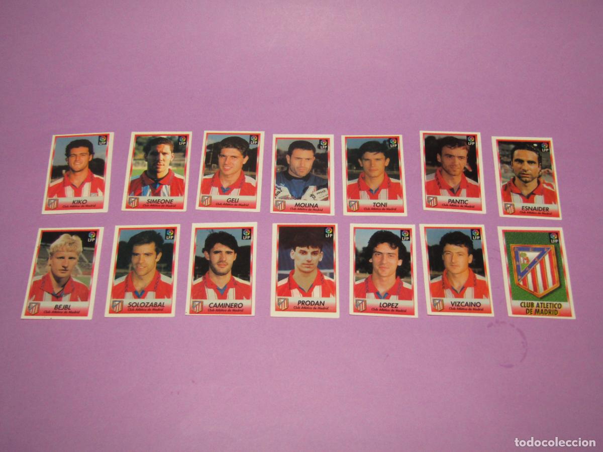 Cromos de f&uacute;tbol: Antiguo Lote Futbol de 14 Cromos de Jugadores Diferentes ATL&Eacute;TICO DE MADRID Liga 96 97 de BOLLYCAO