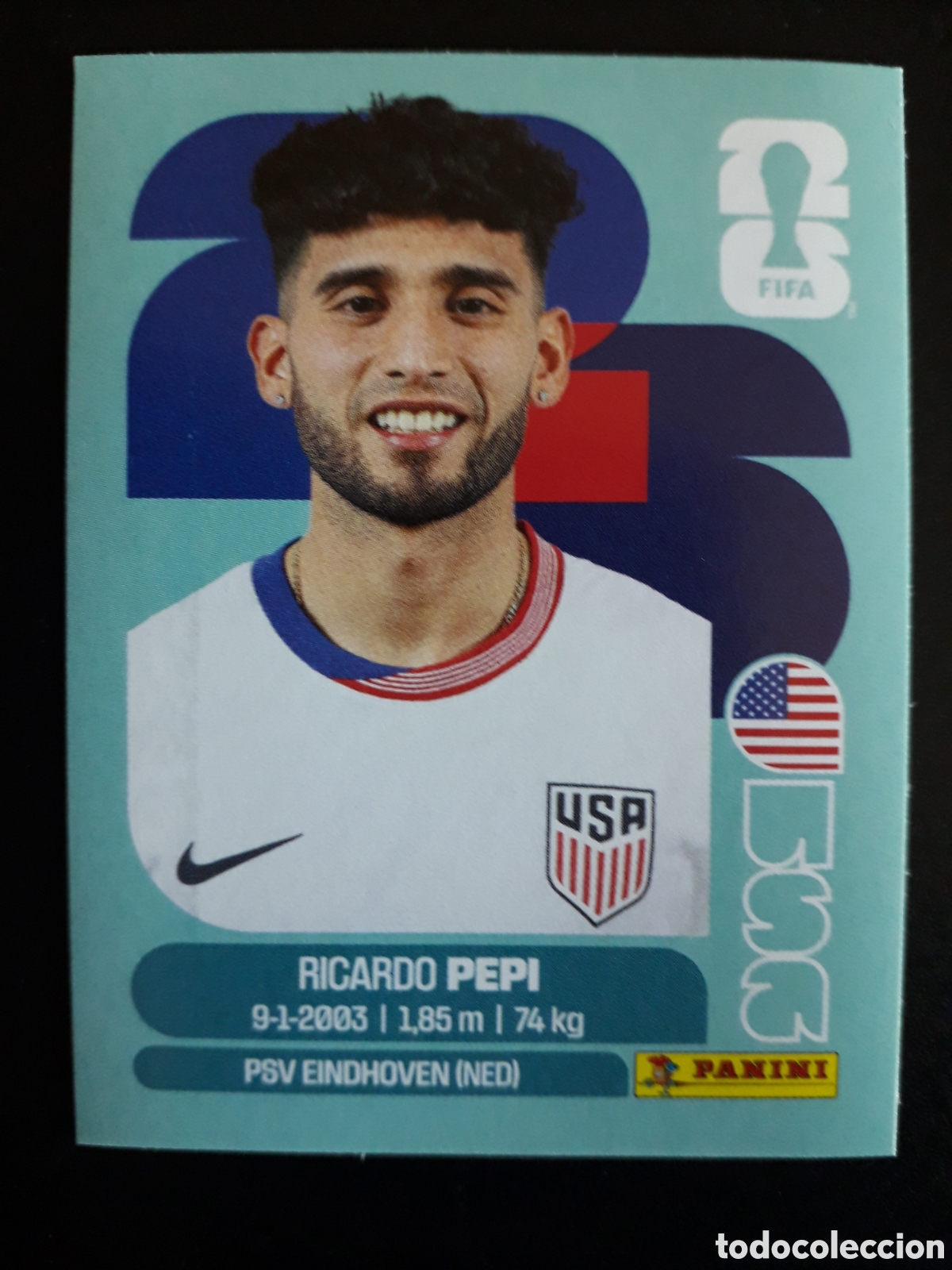 Cromos de F&uacute;tbol: PEPI ESTADOS UNIDOS USA 18 MUNDIAL F&Uacute;TBOL 2026 FIFA WORLD CUP PANINI SIN PEGAR PEDIDO M&Iacute;NIMO 3&euro;