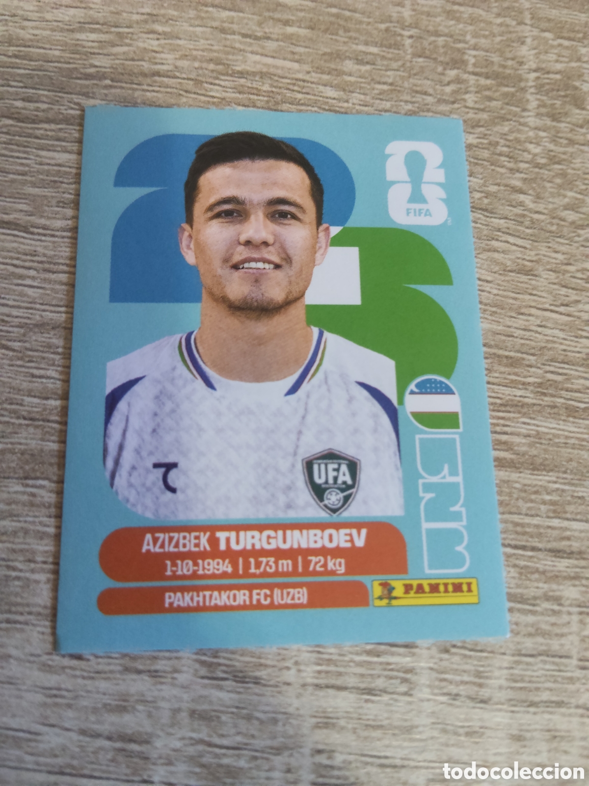 Cromos de F&uacute;tbol: Panini mundial 2026 UZB 14 Azizbek Turgunboev Uzbekist&aacute;n