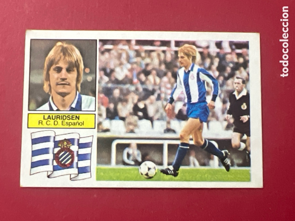 Cartes &agrave; collectionner de Football: C4331. LAURIDSEN R. C. D. ESPA&Ntilde;OL LIGA ESTE 1982/1983 82 83 NUNCA PEGADO SIN PEGAR