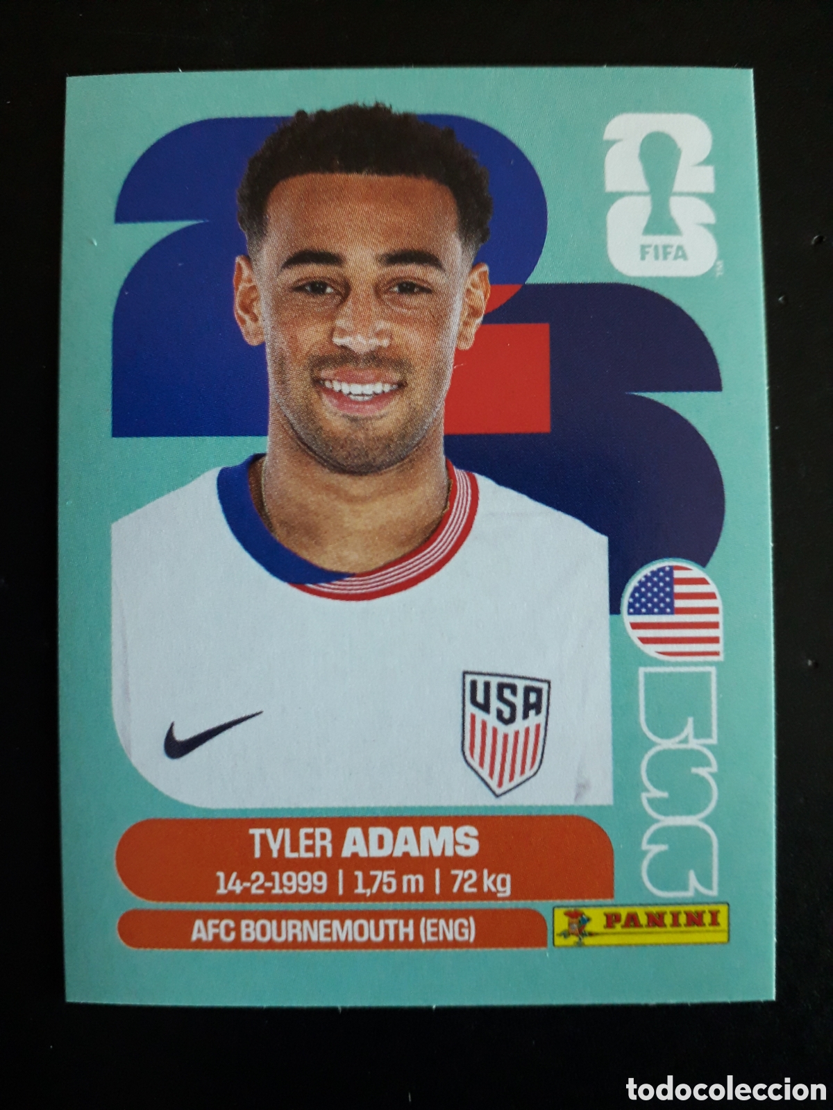 Cromos de F&uacute;tbol: ADAMS ESTADOS UNIDOS USA 8 MUNDIAL F&Uacute;TBOL 2026 FIFA WORLD CUP PANINI SIN PEGAR PEDIDO M&Iacute;NIMO 3&euro;
