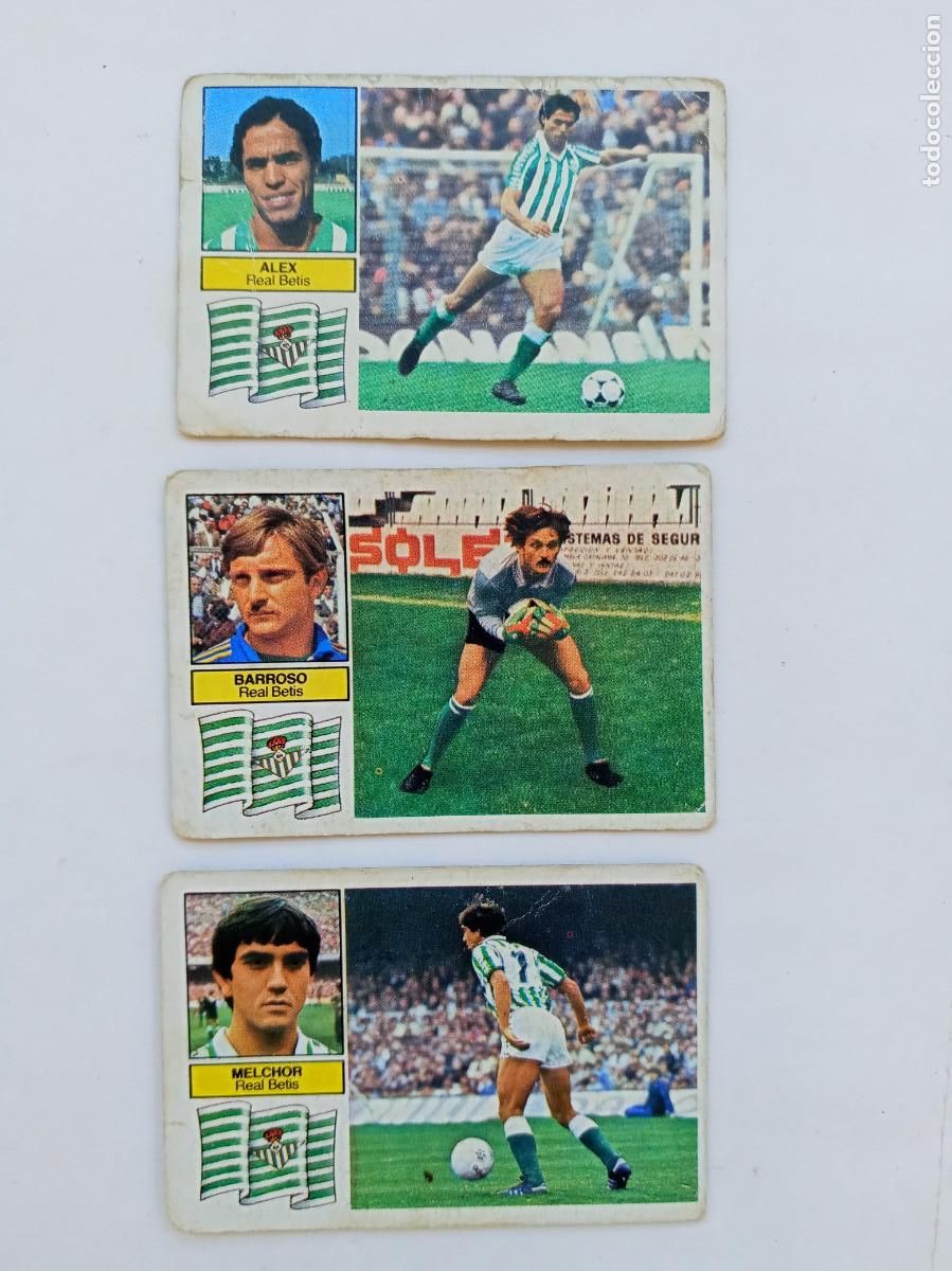 Cromos de f&uacute;tbol: LOTE DE 3 CROMOS DE FUTBOL LIGA 1982 - 83 : ALEX , BARROSO Y MELCHOR , DEL REAL BETIS