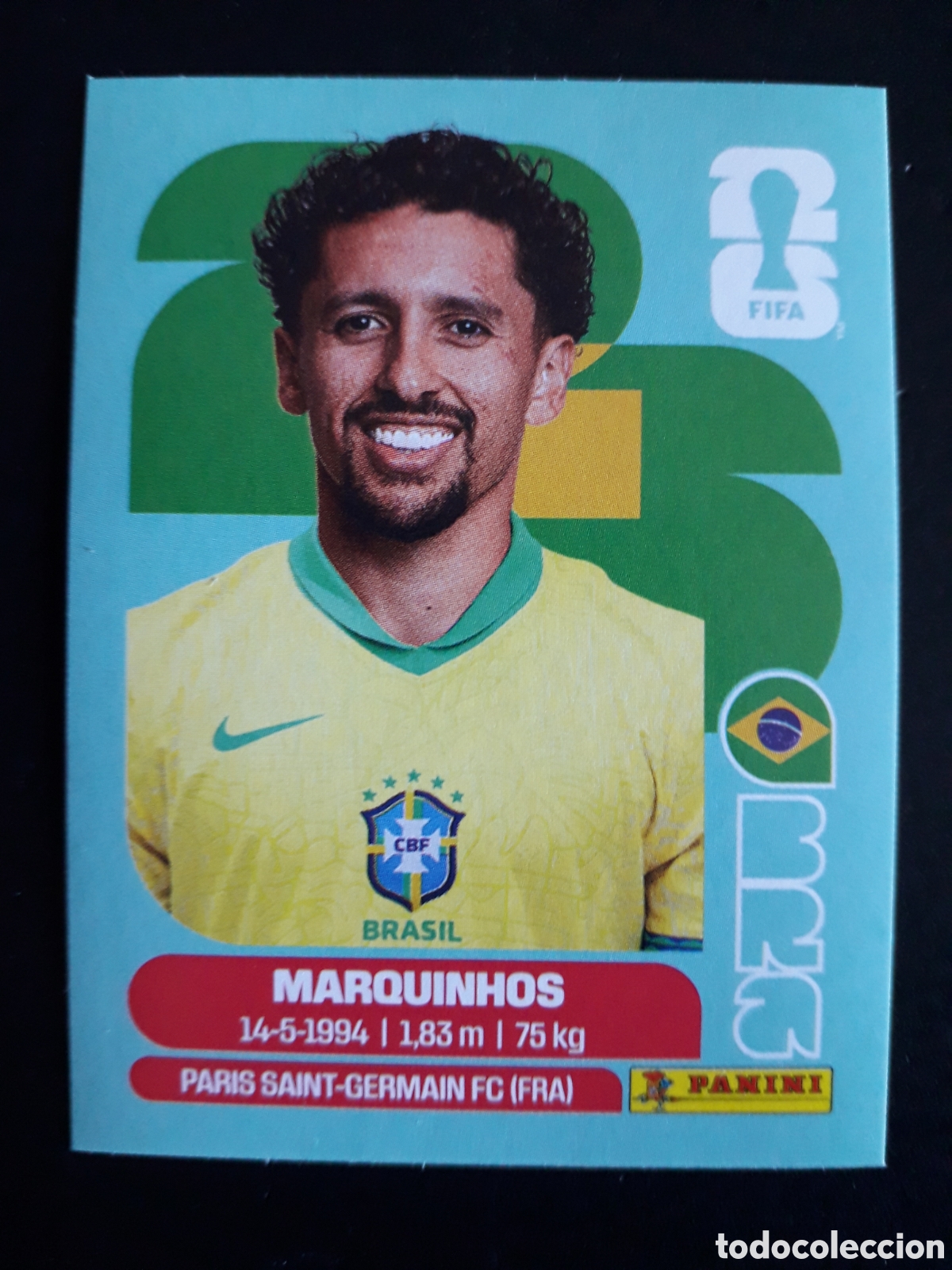 Cromos de Futebol: MARQUINHOS BRASIL BRA 4 MUNDIAL F&Uacute;TBOL 2026 FIFA WORLD CUP PANINI SIN PEGAR PEDIDO M&Iacute;NIMO 3&euro;.