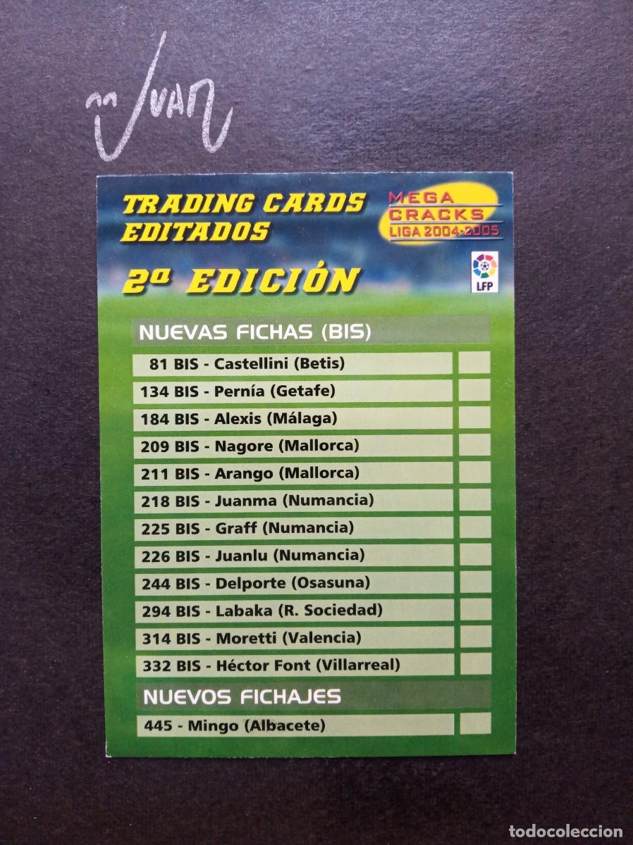 Figurine di Calcio: INDICE 2&ordf; EDICION FICHAS BIS Y FICHAJES ⚽ PANINI &reg; MEGA CRACKS MEGACRACKS 2004 2005 04 05 MGK