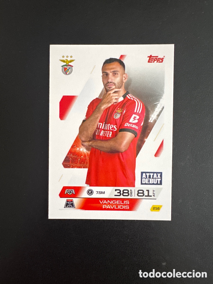 Cromos de F&uacute;tbol: PAVLIDIS BENFICA NUMERO 216 MATCH ATTAX 2025 2026