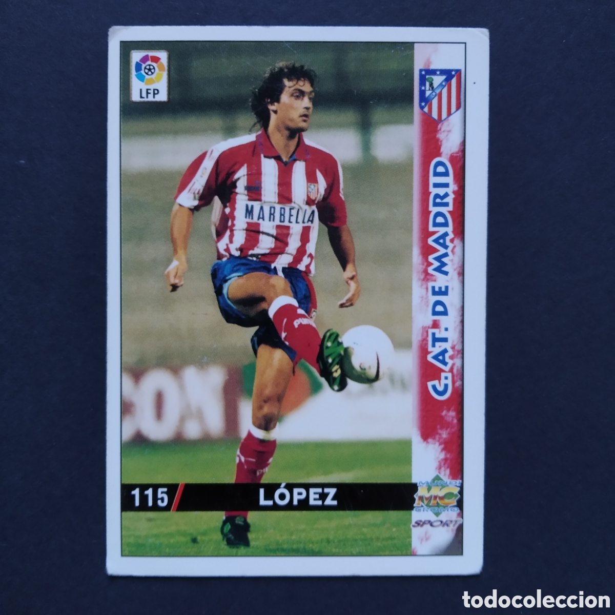 Cromos de Futebol: CROMO - N&ordm; 0115 - L&Oacute;PEZ - C.AT. MADRID - LAS FICHAS DE LA LIGA 98-99 (1998 / 1999) - MUNDICROMO