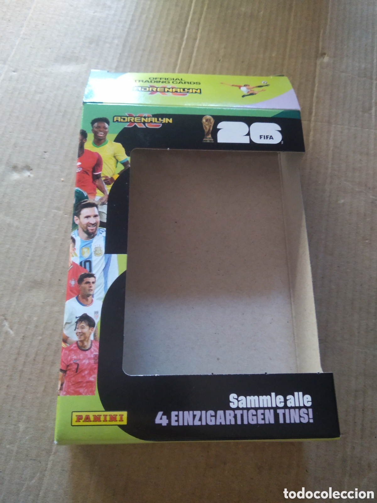 Cromos de F&uacute;tbol: CAJa VACIA CROMO FUTBOL PANINI ADRENALYN MUNDIAL 2026 LAMINE YAMAL MESSI RONALDO MBAPPE VINI KANE