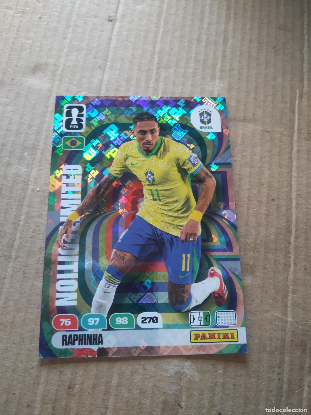 Cromos de F&uacute;tbol: RAPHINHA BRASIL EDICION LIMITADA HOLOGRAMA CROMO FUTBOL PANINI ADRENALYN MUNDIAL 2026 WORLD CUP