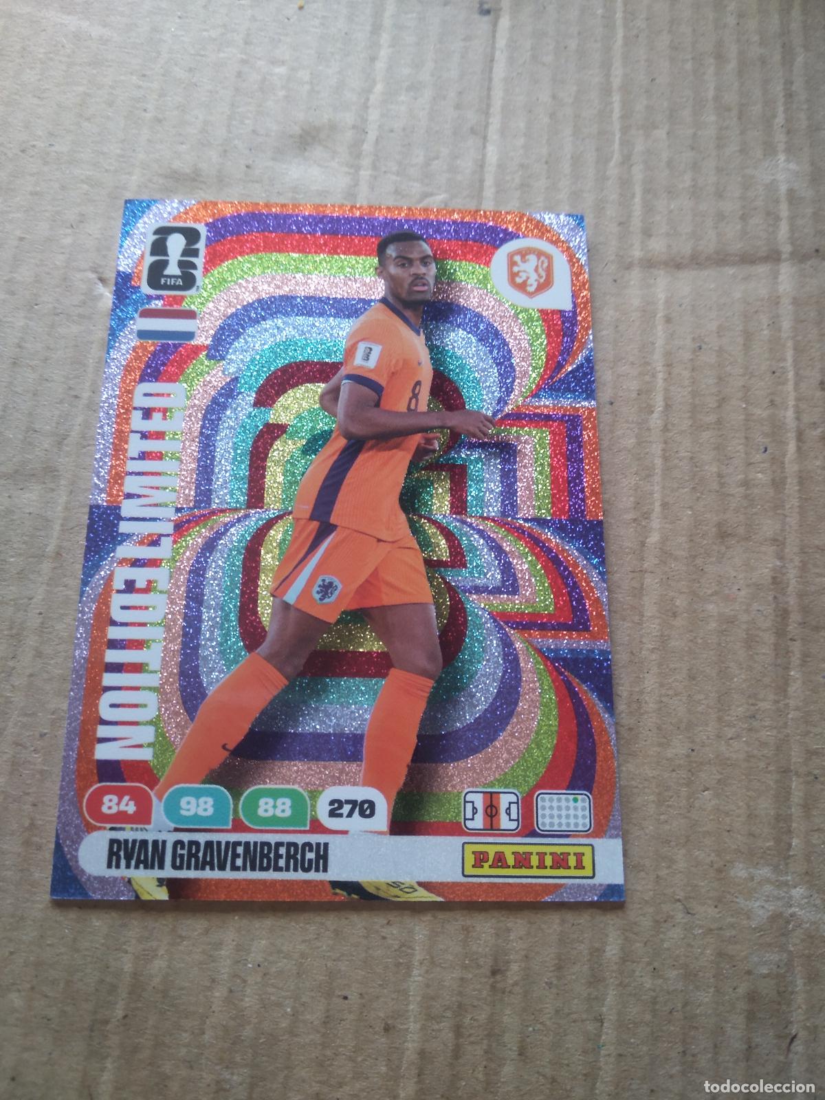 Cromos de F&uacute;tbol: GRAVENBERCH HOLANDA EDICION LIMITADA CROMO FUTBOL PANINI ADRENALYN MUNDIAL 2026 WORLD CUP
