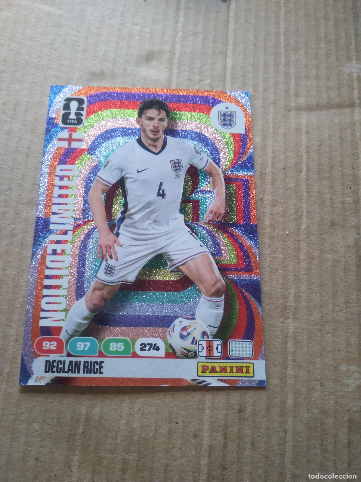 Cromos de F&uacute;tbol: DECLAN RICE INGLATERRA EDICION LIMITADA CROMO FUTBOL PANINI ADRENALYN MUNDIAL 2026 WORLD CUP