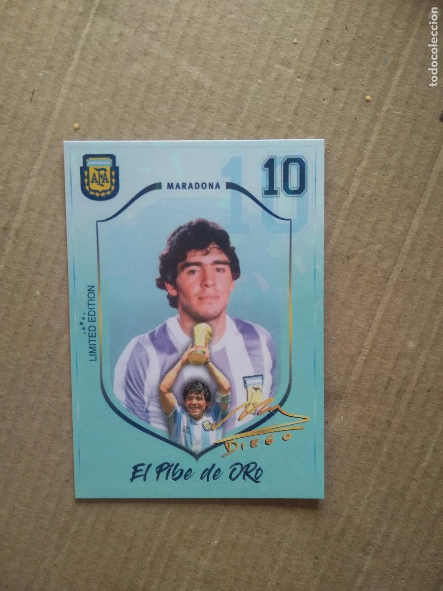 Cromos de F&uacute;tbol: MARADONA EL PIBE DE ORO ARGENTINA CROMO FUTBOL MUNDIAL 2022 WORLD CUP COPA MUNDO EDITADO EN BRASIL