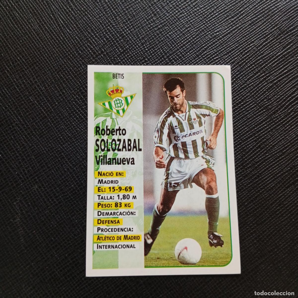 Cromos de F&uacute;tbol: 147 SOLOZABAL REAL BETIS PANINI 1998 1999 FUTBOL CROMO 98 99 - SIN PEGAR - A173 PG32